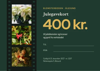 Julegavekort — blomsterbutikk