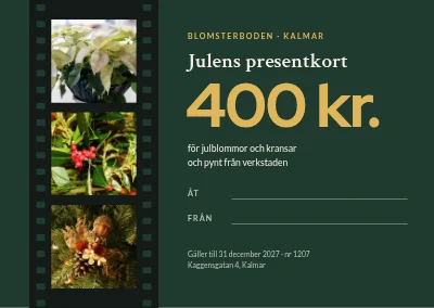 Julklappskort — blomsterhandel