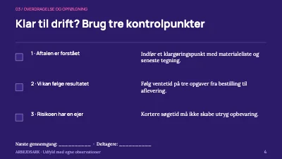 Side 4 af Værkstedets arbejdsflow