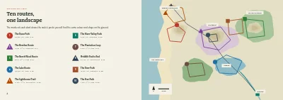 Pages 4–5 of Hiking guide to a national park – 48 pages