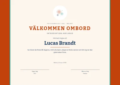 Diplom — introduktionen slutförd
