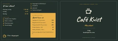 Omslag af Menukort for café – 8 sider