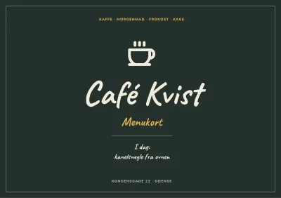 Menukort for café – 8 sider