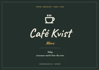 Menu for a café – 8 pages