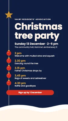 Christmas tree party — programme on a string