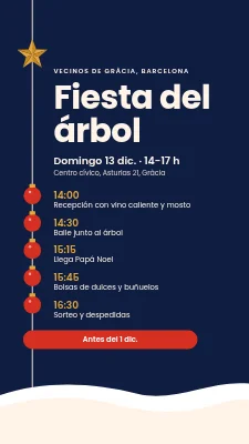 Fiesta del árbol de Navidad — programa en un cordel