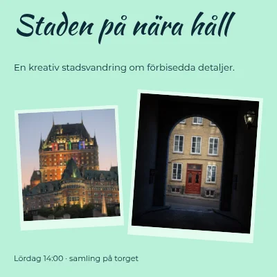 Staden på nära håll · resefrimärken