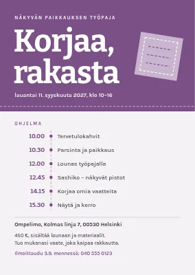 Työpajakutsu — näkyvä korjaus