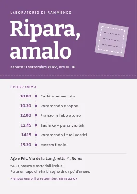 Invito al workshop — rammendo visibile