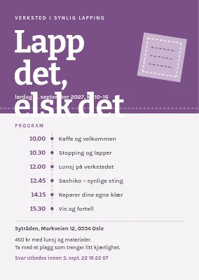 Workshopinvitasjon — synlig lapping