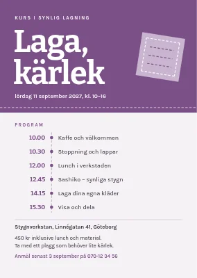 Inbjudan till workshop — synlig lagning