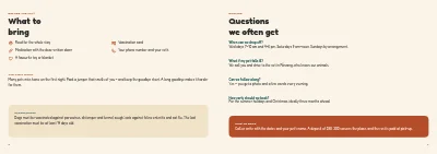 Pages 6–7 of Brochure for a pet boarding kennel – 8 pages