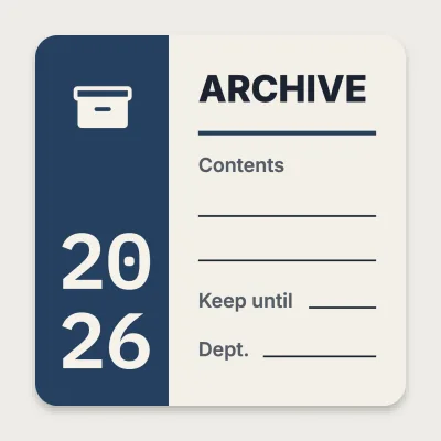 Archive box with the year