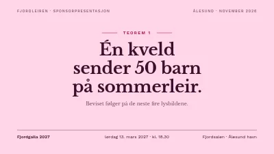Side 1 av Veldedighetsgalla — presentasjon for sponsorer