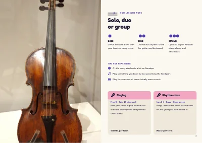 Seiten 6–7 von Season programme for a music school – 16 pages