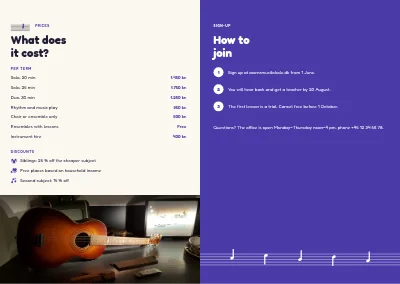 Seiten 14–15 von Season programme for a music school – 16 pages