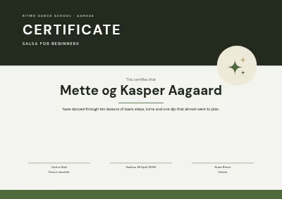 Course certificate — salsa