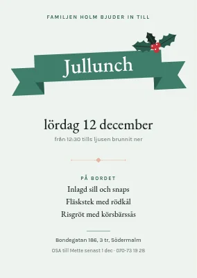 Julbord — inbjudan med band