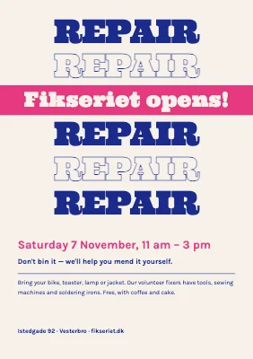 Fix-it café — opening in Vesterbro