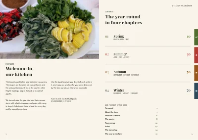 Pages 2–3 of Cookbook for a farm shop – 96 pages