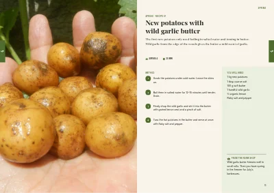 Pages 14–15 of Cookbook for a farm shop – 96 pages
