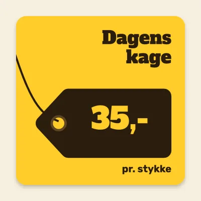 Dagens kage med pris