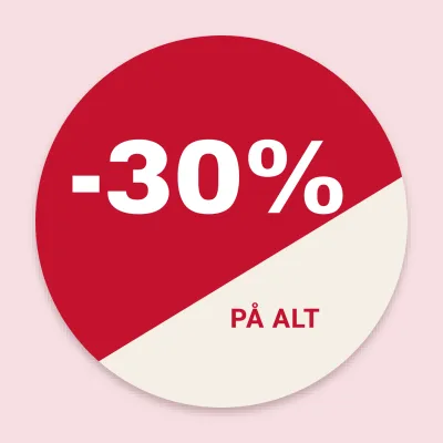 Minus 30 procent, skråt delt