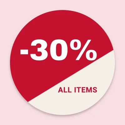Thirty percent off, diagonal