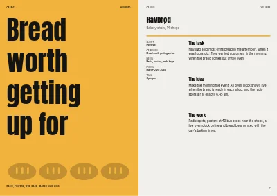الصفحات 6–7 من Case book for an advertising agency – 32 pages