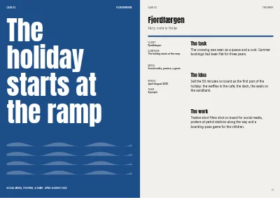 الصفحات 10–11 من Case book for an advertising agency – 32 pages