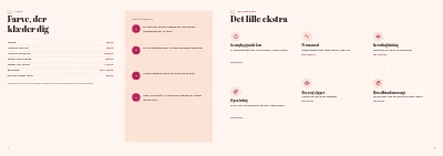 Side 4–5 af Prisliste og behandlinger for frisørsalon – 8 sider