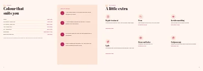 Pages 4–5 of Price list and treatments for a hair salon – 8 pages