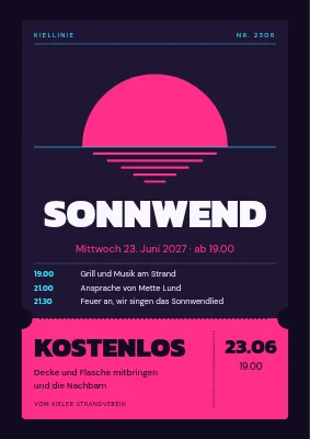 Mittsommerabend am Strand — Ticket-Poster