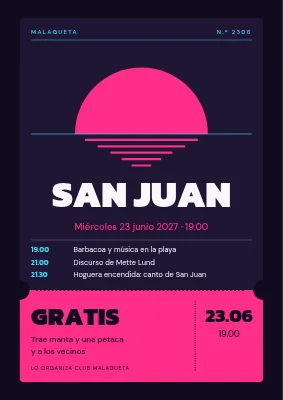 Víspera del solsticio de verano en la playa — póster de entradas