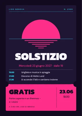 Vigilia di Mezza Estate sulla spiaggia — poster dei biglietti