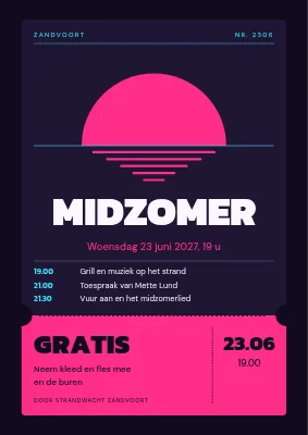 Midzomeravond op het strand — posterticket