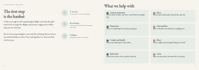 Pages 2–3 of Brochure for a psychology practice – 12 pages