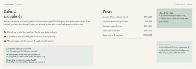Pages 8–9 of Brochure for a psychology practice – 12 pages
