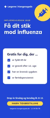 Roll-up til lægehus — gratis influenzavaccine