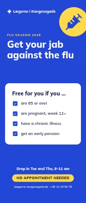 GP surgery roll-up — free flu jab