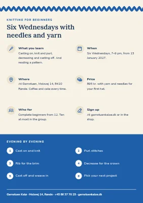 Page 2 of Beginners' knitting course at Kalø