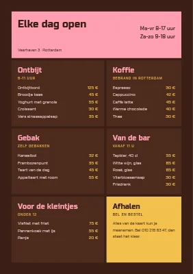 Pagina 2 van Havencafé — menu met fotoraster