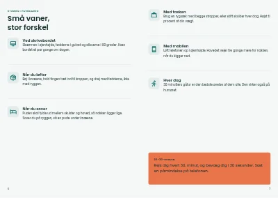 Side 6–7 af Patientguide fra kiropraktor – 16 sider