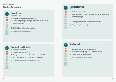 Side 8–9 af Patientguide fra kiropraktor – 16 sider