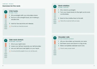 Pages 8–9 of Patient guide from a chiropractor – 16 pages