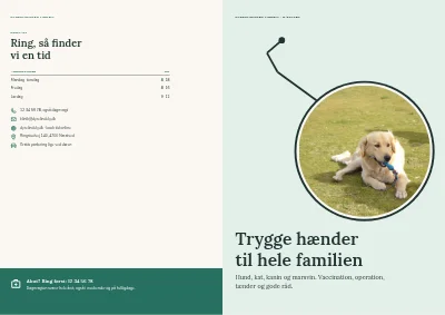 Omslag af Klinikbrochure for dyrlæge – 12 sider