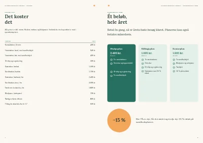 Side 4–5 af Klinikbrochure for dyrlæge – 12 sider