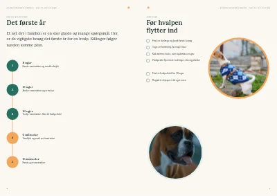 Side 6–7 af Klinikbrochure for dyrlæge – 12 sider