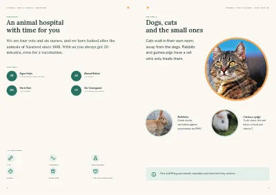 Pages 2–3 of Clinic brochure for a veterinary practice – 12 pages