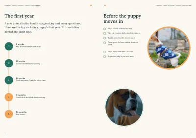 Pages 6–7 of Clinic brochure for a veterinary practice – 12 pages